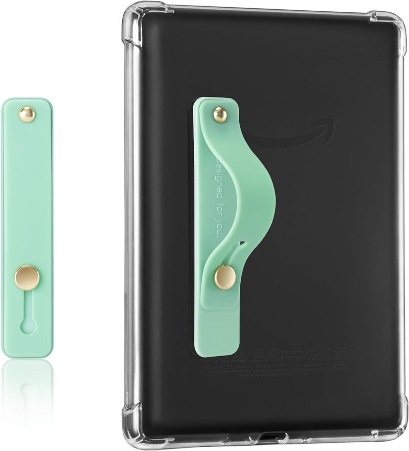 CoBak Hand Strap Holder for Kindle/Tablet - Lightweight TPU One-Handed Grip with Strong Stick, Stand for Phone, Adjustable Tightness for Kindle/Kobo/Voyaga/Lenovo/Sony E-Book Tablet, Tan Blue - Image 1